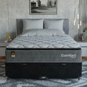 Ver mais imagens de Cama Box Baú Queen + Colchão Comfort Class Pillow Top Cinza/suede Preto