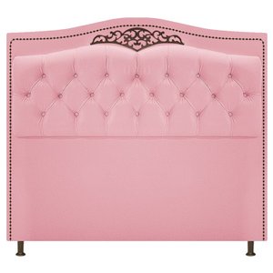 Cabeceira Imperio 140 cm Suede Rosa Bebê