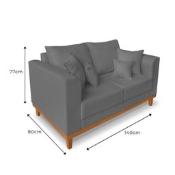 Sofá Beny 2 Lugares com Almofoda 140cm - 3