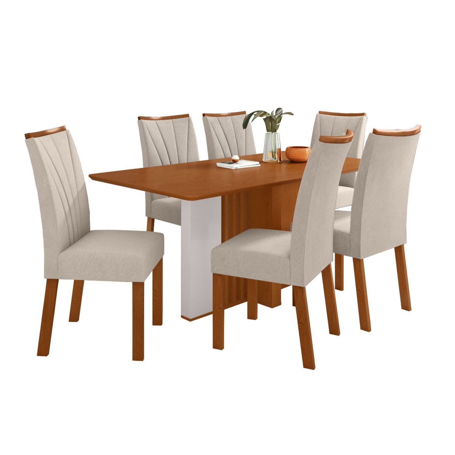 Conjunto Mesa 170cm Astrid Tampo Mdf no Glass e 6 Cadeiras Apogeu - 2