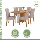 Ver imagem 7 de Conjunto Sala de Jantar 6 Lugares Retangular Tampo MDF No Glass Mesa Astrid com Cadeiras Apogeu