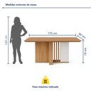 Ver imagem 4 de Conjunto Sala de Jantar 6 Lugares Retangular Tampo MDF no Glass Mesa Astrid com Cadeiras Apogeu Bege Amêndoa Clean/Off White/Bege
