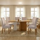 Ver imagem 2 de Conjunto Sala de Jantar 6 Lugares Retangular Tampo MDF No Glass Mesa Astrid com Cadeiras Apogeu