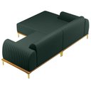 Ver imagem 4 de Sofá 255cm 4 Lugares Chaise Esquerdo Pés Gold C-117 Verde