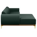 Ver imagem 3 de Sofá 255cm 4 Lugares Chaise Esquerdo Pés Gold C-117 Verde