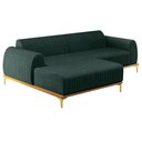 Ver imagem 1 de Sofá 255cm 4 Lugares Chaise Esquerdo Pés Gold C-117 Verde