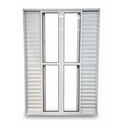 Ver imagem 2 de Porta Balcão 6 Folhas Aluminio Branco com Fechadura 2,10x1,80 Linha 25