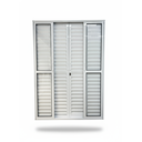 Ver imagem 3 de Porta Balcão 6 Folhas Aluminio Branco com Fechadura 2,10x1,80 Linha 25