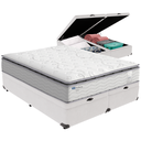 Ver imagem 1 de Cama Box Baú Branco e Colchão Amsterdã Molas Ensacadas Queen Probel