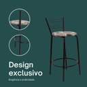 Ver imagem 4 de Kit 4 Banquetas para Bancada Flórida Preta 60cm Cozinha Gourmet Balcão Ilha Piscina Área de Lazer