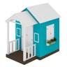 Casinha de Brinquedo Mdf com Varanda Artesanal Branco/azul Turquesa L12 - Gran Belo Casinha Infantil - 2