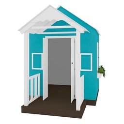 Casinha de Brinquedo Mdf com Varanda Artesanal Branco/azul Turquesa L12 - Gran Belo Casinha Infantil - 7