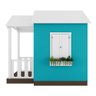 Casinha de Brinquedo Mdf com Varanda Artesanal Branco/azul Turquesa L12 - Gran Belo Casinha Infantil - 8