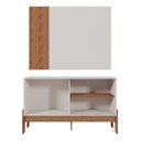 Ver imagem 2 de Combo Rack e Painel Lume Sala Tv até 42 Polegadas Ripado