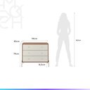 Ver imagem 5 de Cômoda 3 Gavetas Jasper 94 Cm - Off White Fosco C/ Canella - Champanhe