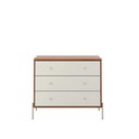 Ver imagem 1 de Cômoda 3 Gavetas Jasper 94 Cm - Off White Fosco C/ Canella - Champanhe