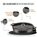 Ver imagem 2 de Frigideira Paella 36cm Tampa Metálica Alça Ferro Panela Mineira