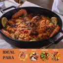 Ver imagem 3 de Frigideira Paella 36cm Tampa Metálica Alça Ferro Panela Mineira