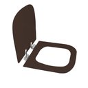 Ver imagem 2 de Assento Sanitário Poliéster para Louça Piano (deca) Slow Close Cromado (reb. Oculto) Marrom Fosco