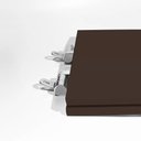 Ver imagem 4 de Assento Sanitário Poliéster para Louça Piano (deca) Slow Close Cromado (reb. Oculto) Marrom Fosco