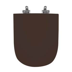 Assento Sanitário Poliéster para Louça Piano (deca) Slow Close Cromado (reb. Oculto) Marrom Fosco