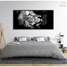 Quadro Decorativo Leão Perfil Preto E Branco 130x60 Moldura Preta 2x2 - 5