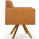 Ver imagem 7 de Kit 02 Poltronas Decorativa Base Giratória de Madeira Helô L02 Couríssimo Whisky - Lyam Decor