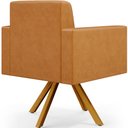 Ver mais imagens de Kit 02 Poltronas Decorativa Base Giratória de Madeira Helô L02 Couríssimo Whisky - Lyam Decor