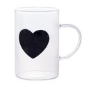 Ver imagem 1 de Conjunto com 06 Canecas Black Heart 280ml em Vidro Borossilicato 2951- Lyor