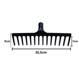 Kit Ancinho Aço 14 Dentes 35cm + Cabo Madeira Ancinho 1,20 - 3
