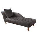 Ver imagem 1 de Divã Chesterfield Anna Recamier 160cm Via Encanto Veludo Cinza Lado Esquerdo