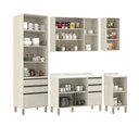 Ver imagem 4 de Cozinha Compacta 5 Peças com Tampos e Vidro Reflecta 230cm Linea Luciane Móveis