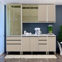 Ver imagem 1 de Cozinha Compacta 5 Peças com Tampos e Vidro Reflecta 230cm Linea Luciane Móveis