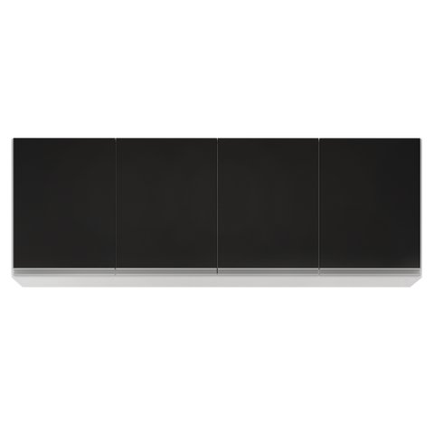 Armário Aéreo 160cm 4 Portas Nevada Branco/Preto - Lumil Móveis
