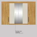 Ver imagem 3 de Guarda Roupa Casal Cádis 4 Portas Cinamon Touch/off White com Espelho - Demóbile