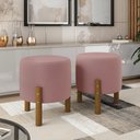 Ver imagem 2 de Kit 2 Puff Redondo Decorativo Zuppy - Rose Suede