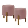 Kit 2 Puff Redondo Decorativo Zuppy - Rose Suede - 1