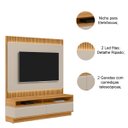 Ver imagem 4 de Rack com Painel Modulado para Tv até 70 Polegadas Ripado Paulina Tauari/off White Fosco