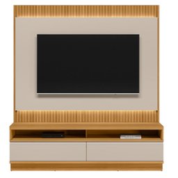 Rack com Painel Modulado para Tv até 70 Polegadas Ripado Paulina Tauari/off White Fosco - 1 Rack com Painel Modulado para Tv até 70 Polegadas Ripado Paulina Tauari/off White Fosco - 1
