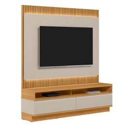 Rack com Painel Modulado para Tv até 70 Polegadas Ripado Paulina Tauari/off White Fosco - 2 Rack com Painel Modulado para Tv até 70 Polegadas Ripado Paulina Tauari/off White Fosco - 2