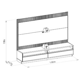 Rack com Painel Modulado para Tv até 70 Polegadas Ripado Paulina Tauari/off White Fosco - 8 Rack com Painel Modulado para Tv até 70 Polegadas Ripado Paulina Tauari/off White Fosco - 8