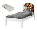 Ver imagem 1 de Cama Solteiro Adesivada SKY 100% Mdf - Extrado Madeira + Colchão Solteiro 188x88