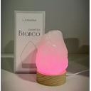 Ver imagem 2 de Mini Luminária Quartzo Branco Led Colorido - Base de Madeira