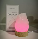 Ver imagem 2 de Mini Luminária Quartzo Branco Led Colorido - Base de Madeira