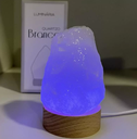 Ver imagem 3 de Mini Luminária Quartzo Branco Led Colorido - Base de Madeira