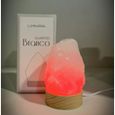 Ver imagem 1 de Mini Luminária Quartzo Branco Led Colorido - Base de Madeira