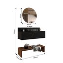 Ver imagem 2 de Conjunto Suspenso Espelho e Gabinete Banheiro/Lavabo Diamante Greta Reali- Larbelle