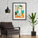 Ver imagem 2 de Quadro Pop Art Gato Meow - 60x48cm:madeira Branca