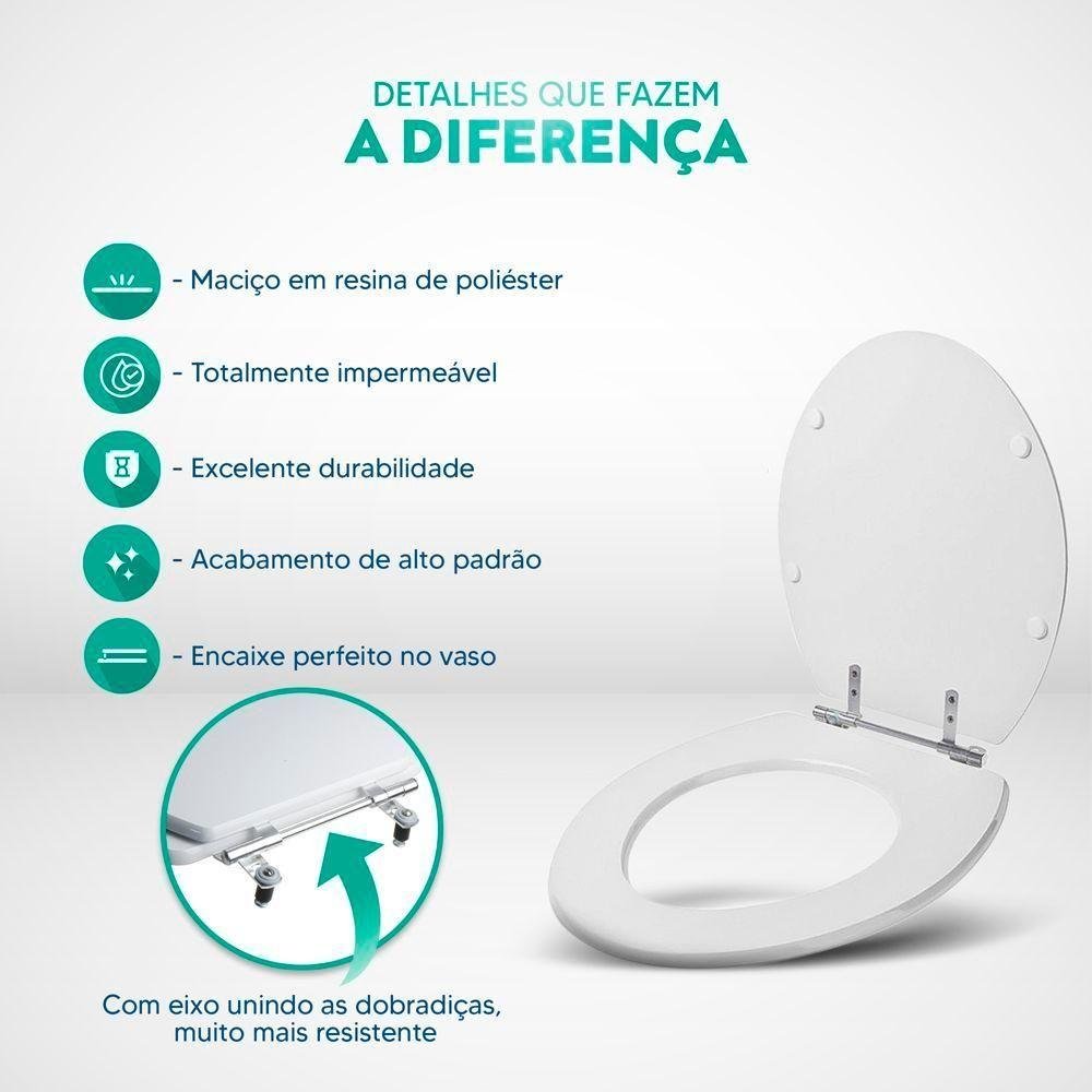 Assento Sanitário Poliester Azaléa Verde para Louça Celite - 7