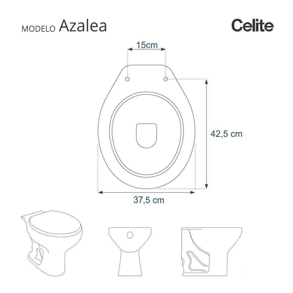 Assento Sanitário Poliester Azaléa Verde para Louça Celite - 5